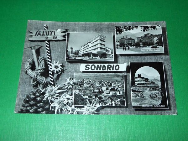 Cartolina Saluti da Sondrio - Vedute diverse 1965