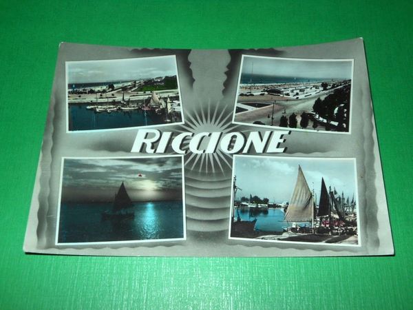 Cartolina Riccione - Vedute diverse 1955