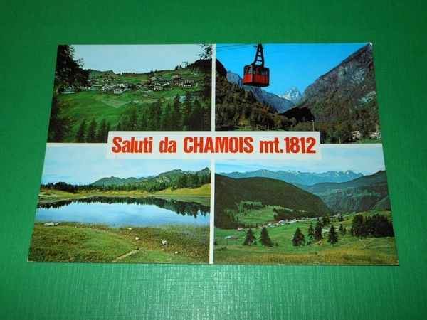 Cartolina Saluti da Chamois - Vedute diverse 1965 ca