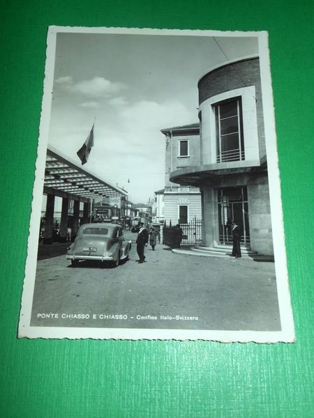 Cartolina Ponte Chiasso e Chiasso - Confine Italo-Svizzero 1949