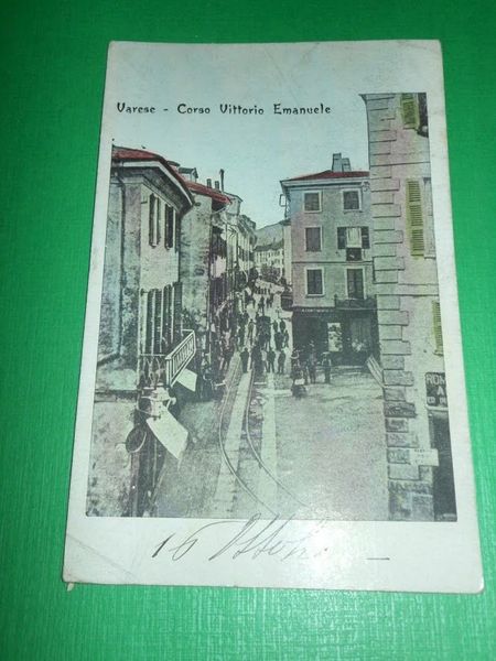 Cartolina Varese - Corso Vittorio Emanuele 1906