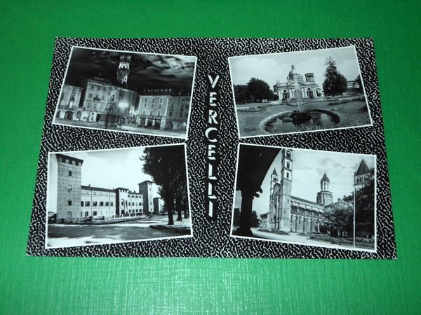 Cartolina Vercelli -- Vedute diverse 1955 ca