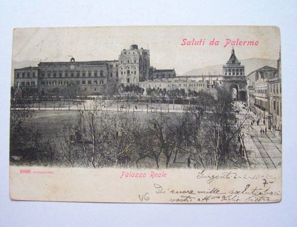 Cartolina Palermo - Il Palazzo Reale 1905