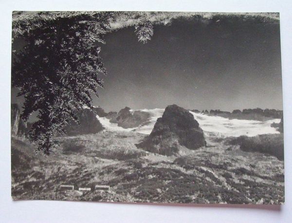 Cartolina La Marmolada vista nel Lago di Fedaia 1960 ca