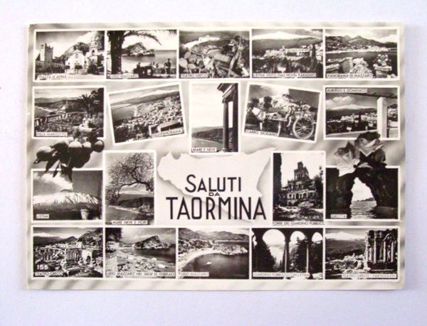 Cartolina Taormina - Vedute diverse 1962