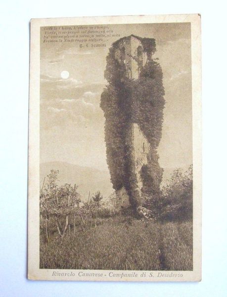 Cartolina Rivarolo Canavese Campanile S. Desiderio 1919
