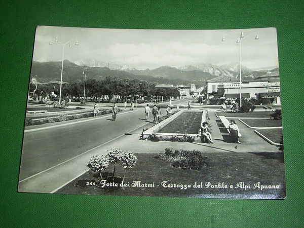 Cartolina Forte dei Marmi - Terrazza del Pontile e Alpi …