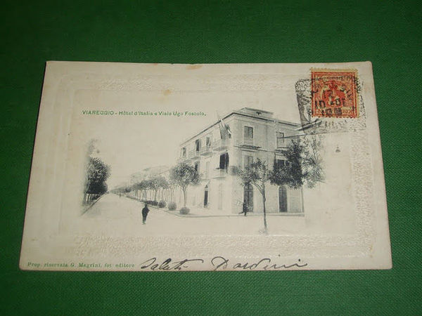 Cartolina Viareggio - Hotel d' Italia e Viale Ugo Foscolo …