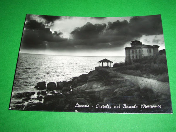 Cartolina Livorno - Castello del Boccale ( notturno ) 1965