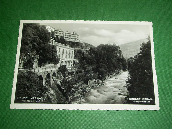 Cartolina Merano - Passeggiata Gilf 1952