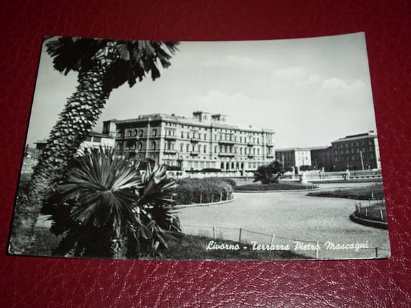 Cartolina Livorno - Terrazza Pietro Mascagni 1954