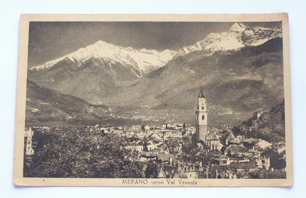 Cartolina Merano verso Val Venosta 1930 ca