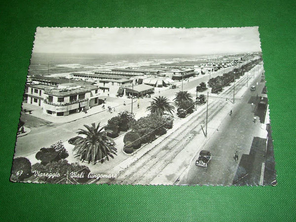 Cartolina Viareggio - Viali lungomare 1947