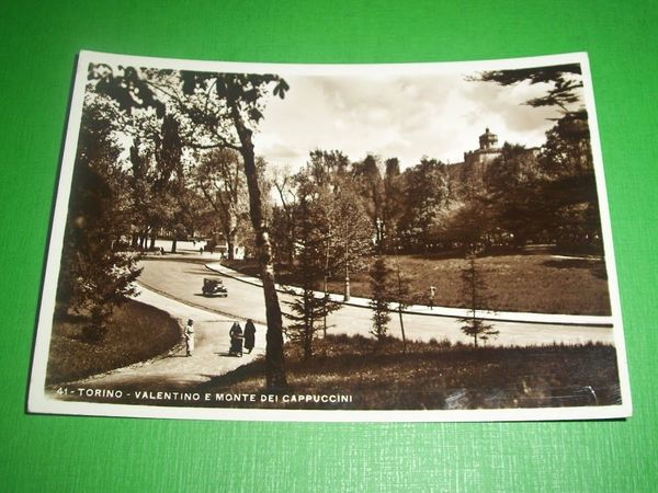 Cartolina Torino - Valentino e Monte dei Cappuccini 1937