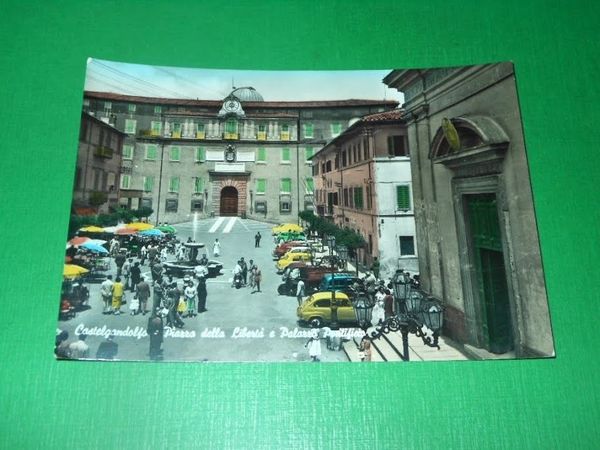 Cartolina Castel Gandolfo - Piazza della Libertà e Palazzo Pontificio …