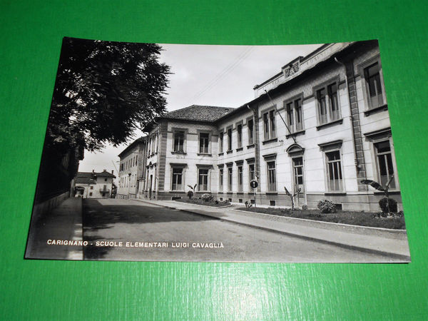 Cartolina Carignano - Scuole Elementari Luigi Cavaglià 1950 ca