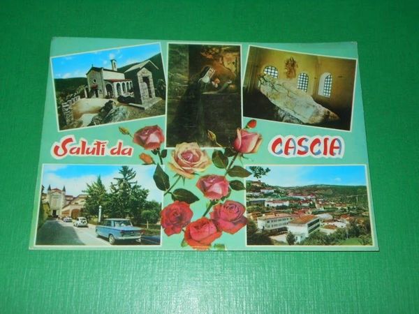 Cartolina Saluti da Cascia - Vedute diverse 1985
