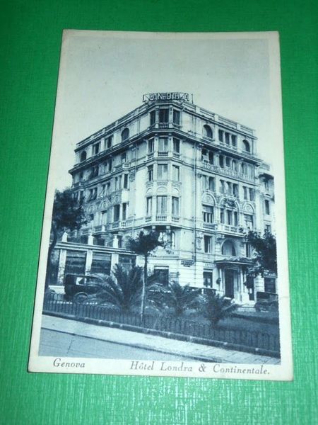 Cartolina Genova - Hotel Londra & Continentale 1934