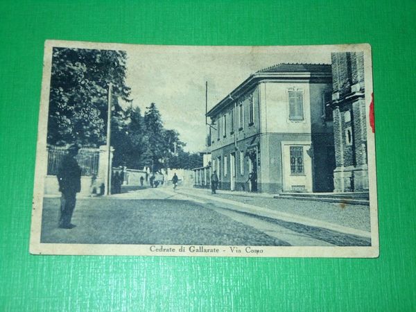 Cartolina Cedrate di Gallarate - Via Como 1938