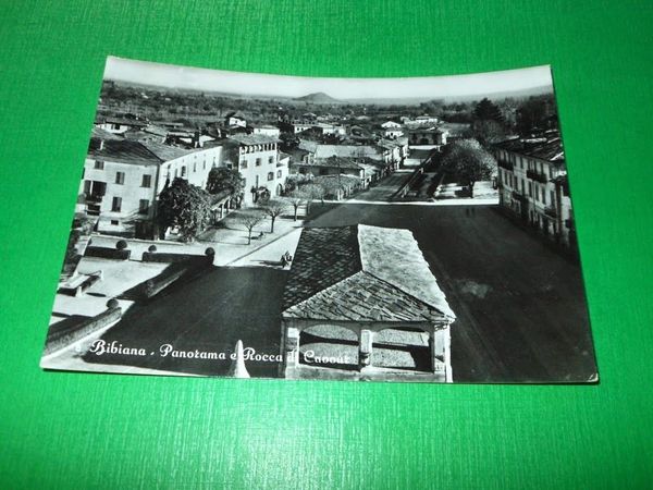 Cartolina Bibiana - Panorama e Rocca di Cavour 1962