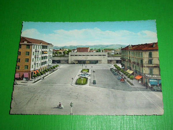 Cartolina Asti - Piazza Marconi e Stazione Ferroviaria -- 1955 …