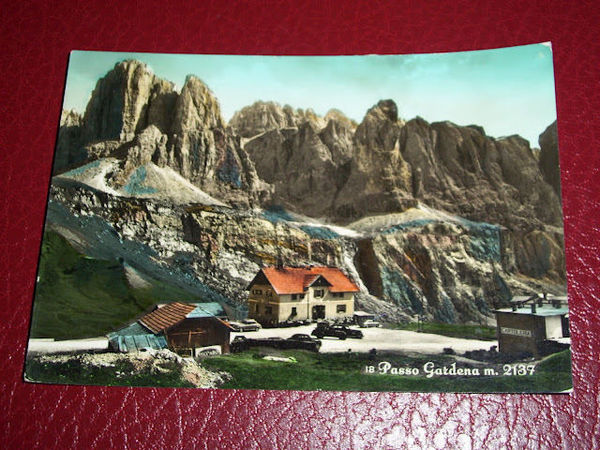 Cartolina Passo Gardena - Veduta 1956