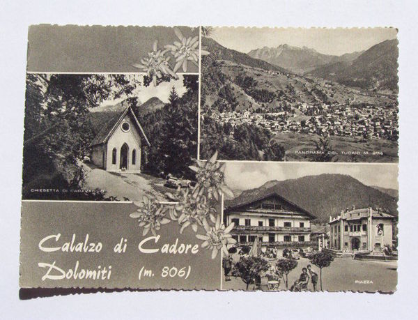 Cartolina Calalzo di Cadore - Vedute diverse 1955 ca
