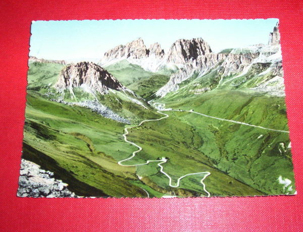 Cartolina Gruppo del Sassolungo - Passo Pordoi 1955