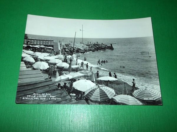Cartolina Celle Ligure - Bagni Stella del Sud e scogliera …