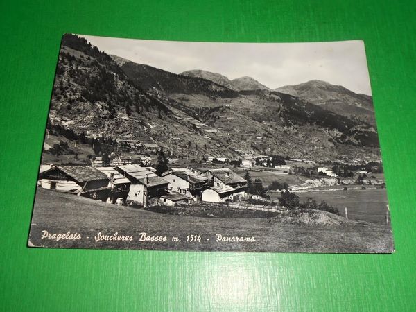 Cartolina Pragelato - Soucheres Basses - Panorama 1955 ca