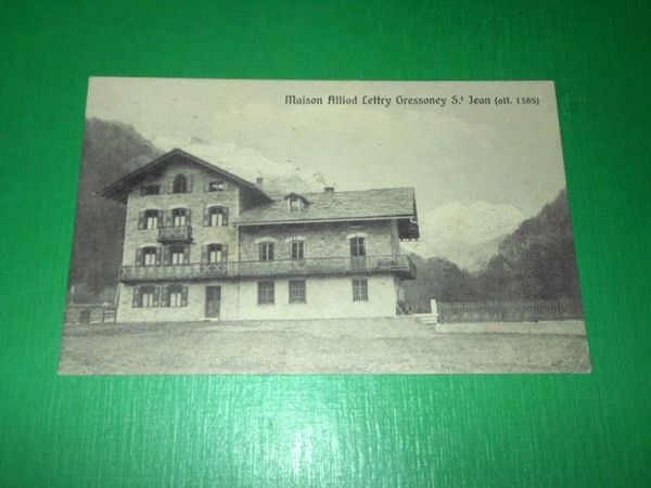 Cartolina Gressoney St. Jean - Maison Alliod 1920 ca