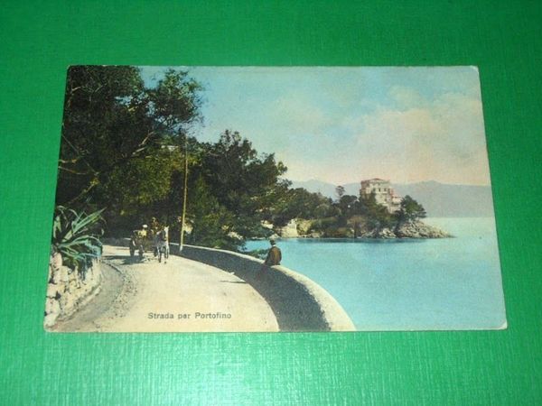 Cartolina Strada per Portofino 1910 ca