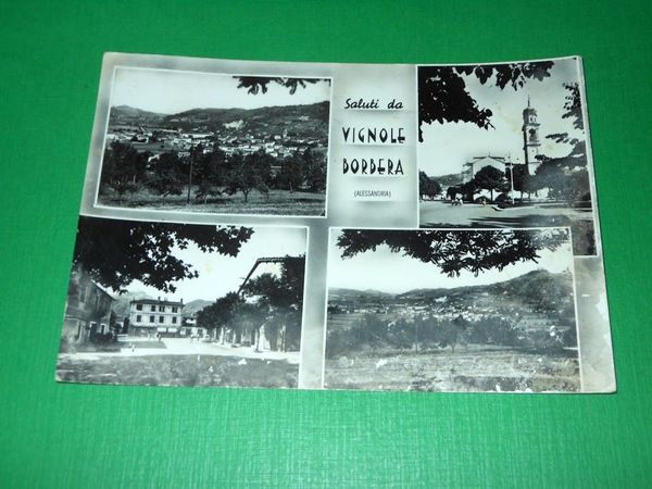 Cartolina Saluti da Vignole Borbera - Vedute diverse 1958