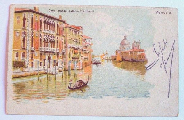 Cartolina Venezia Canal Grande Palazzo Franchetti 1904
