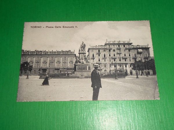 Cartolina Torino - Piazza Carlo Emanuele II 1918