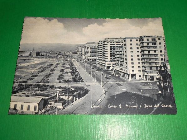 Cartolina Genova - Corso G. Marconi e Fiera del Mare …