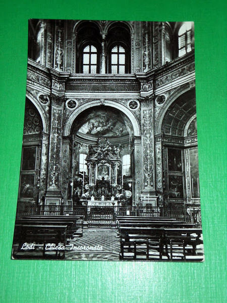 Cartolina Lodi - Chiesa Incoronata 1959