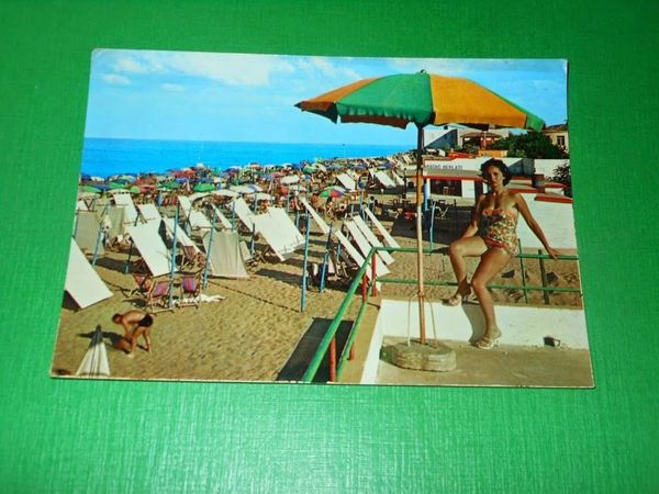 Cartolina Gatteo a Mare - Spiaggia 1964