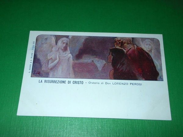 Cartolina La Risurrezione di Cristo (Don L. Perosi) Illustratore Metlicovitz …