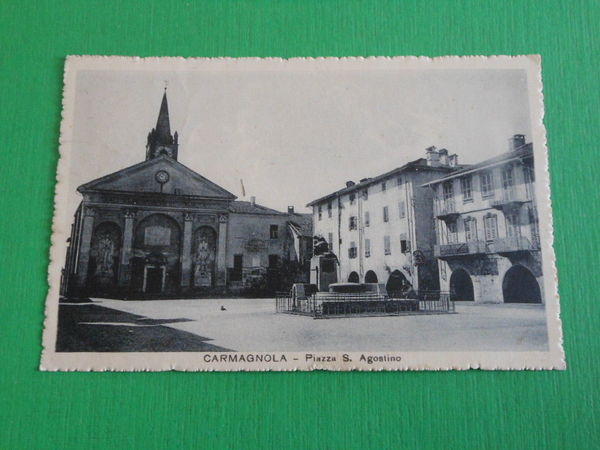 Cartolina Carmagnola - Piazza S. Agostino 1922