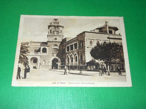 Cartolina Lido di Roma - palazzo del Governatorato 1938