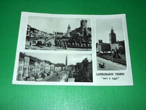 Cartolina Castelfranco Veneto ieri e oggi - Vedute diverse 1965