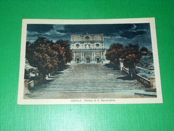 Cartolina L'Aquila - Chiesa di San Bernardino 1930 ca