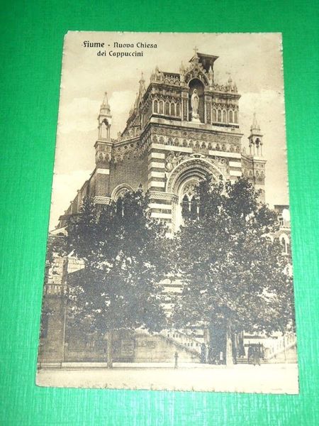 Cartolina Fiume - Nuova Chiesa dei Cappuccini 1924