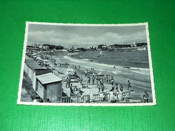 Cartolina Trani - Spiaggia 1956