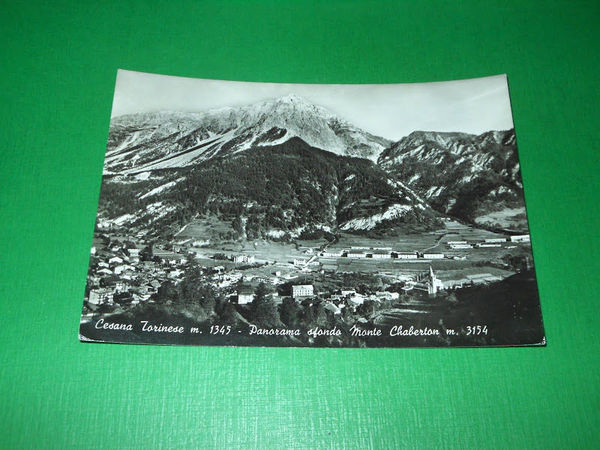 Cartolina Cesana Torinese - Panorama sfondo Chaberton 1964