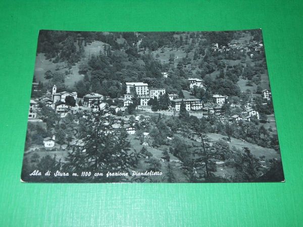 Cartolina Ala di Stura con frazione Piandeltetto - Panorama 1957