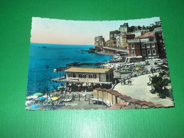 Cartolina Pegli - Club Vela e spiaggia 1964