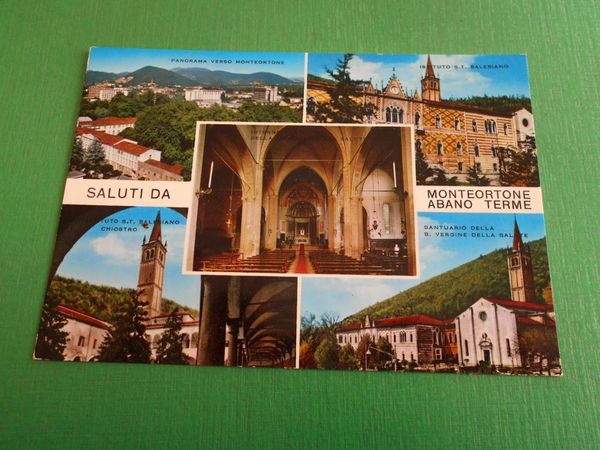Cartolina Saluti da Abano Terme - Monteortone - Vedute diverse …