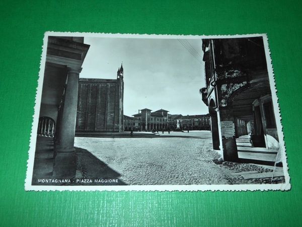 Cartolina Montagnana ( Padova ) - Piazza Maggiore 1954
